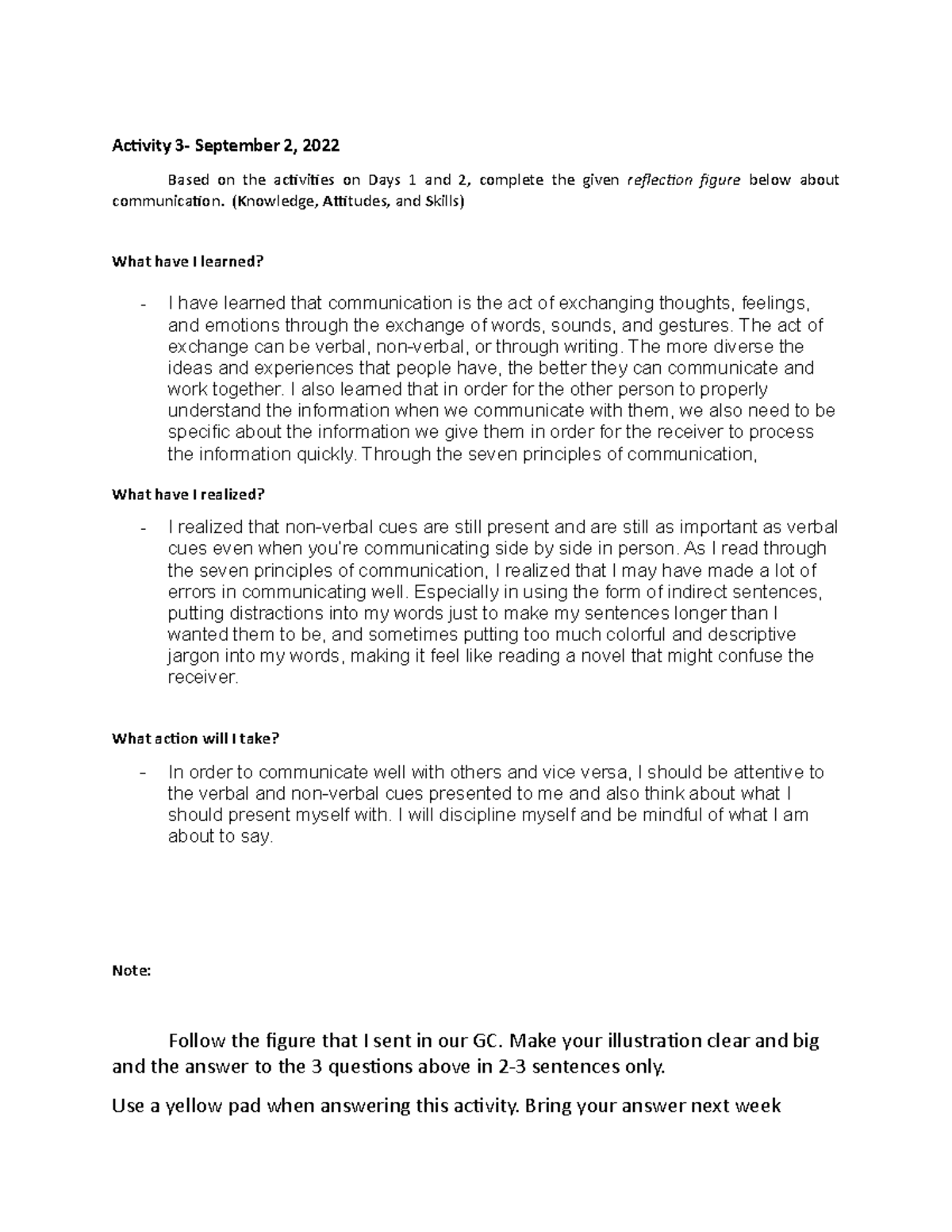 Activity 1 - cds - Activity 3- September 2, 2022 Based on the ...