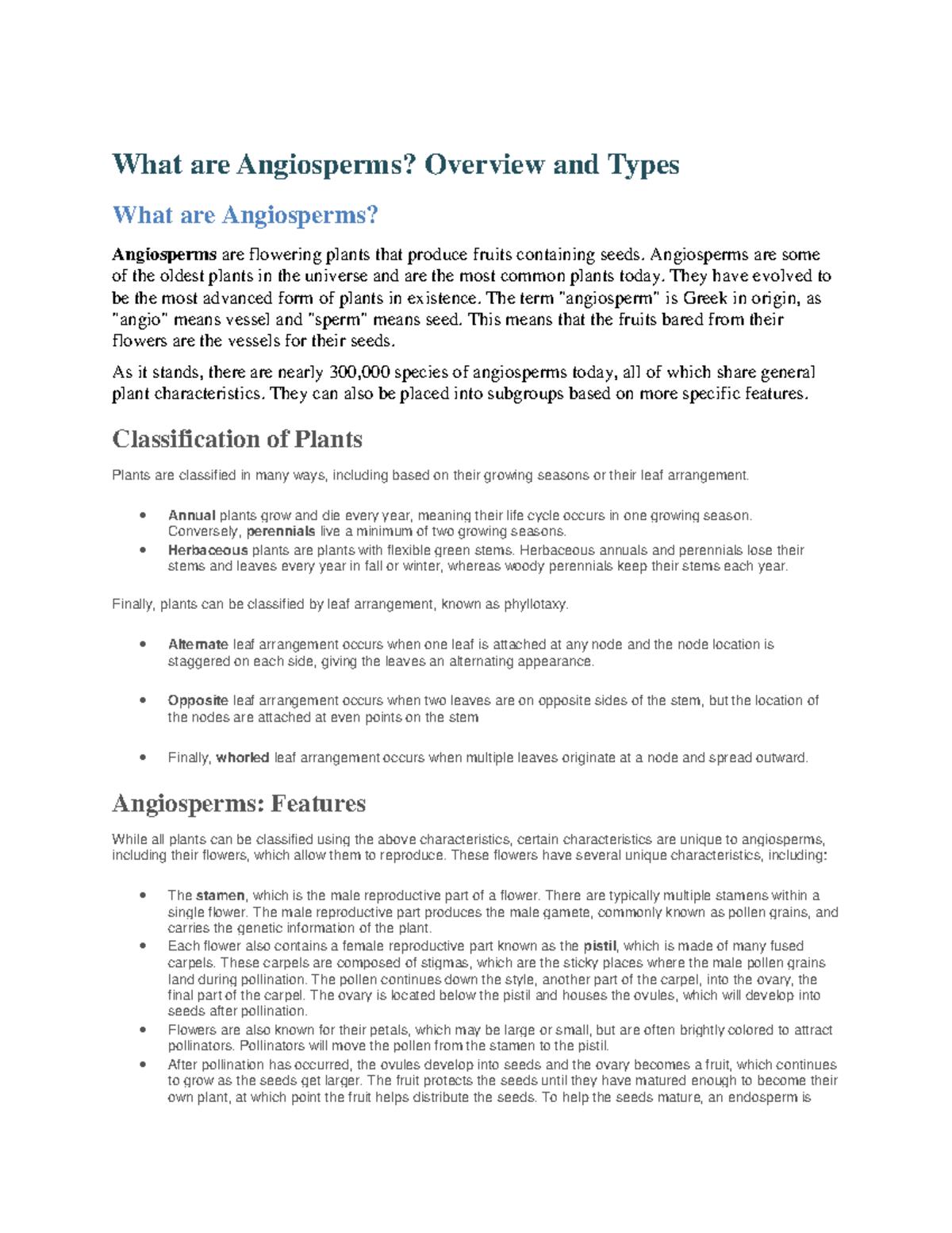 What are Angiosperms - Angiosperms are some of the oldest plants in the ...