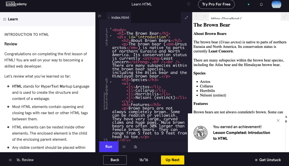 Htmlcodecademy - assignment - EDUC 5282 - Studocu