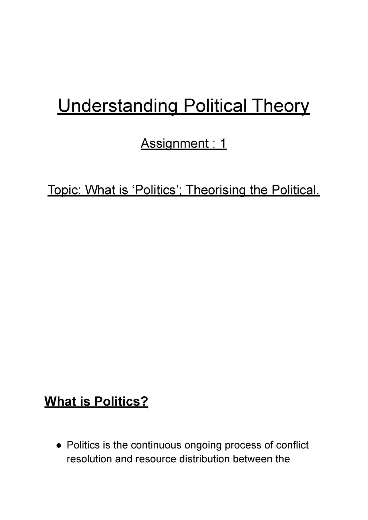 conclusion of political theory assignment