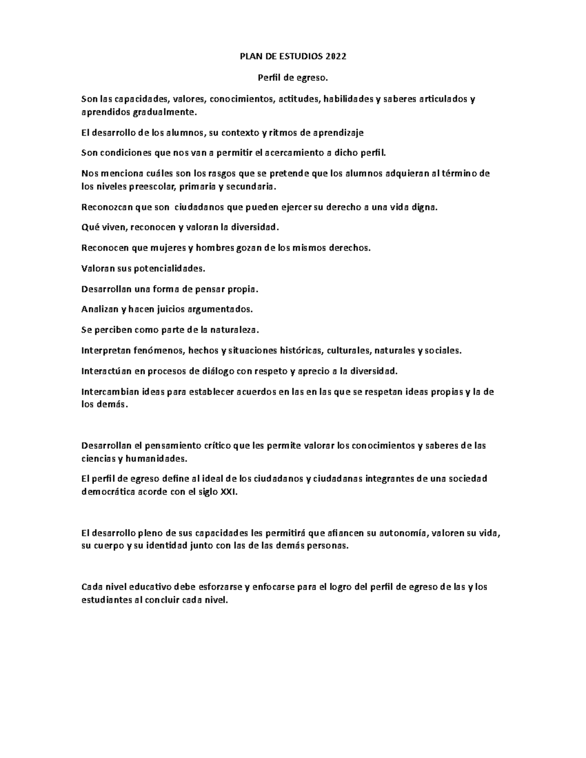 PLAN DE Estudios 2022 Perfil DE Egreso - PLAN DE ESTUDIOS 2022 Perfil ...