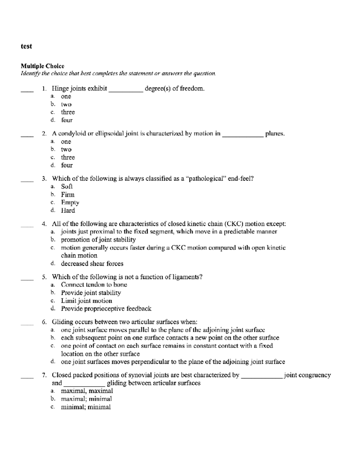 Chapter 1 Kinematics - Anatomy And Kinesiology II - Bio 264 - Studocu