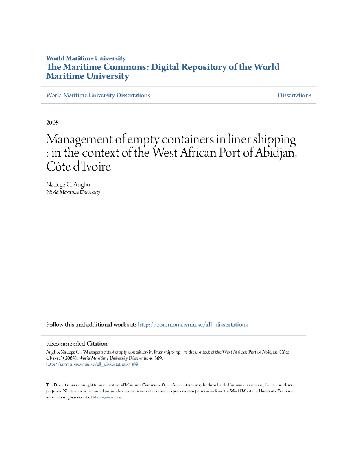 Management of empty containers in liner shipping in the context - World ...