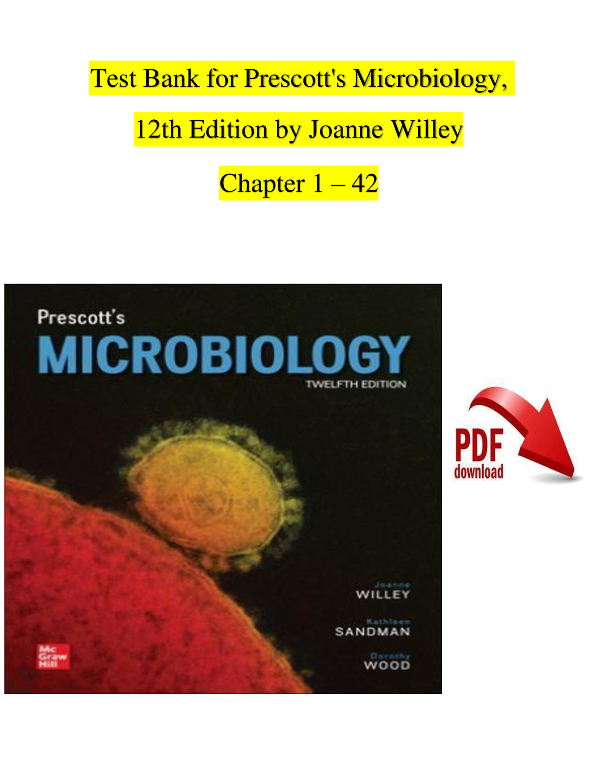 Prescott's Microbiology, 12th Edition TEST BANK By Joanne Willey ...