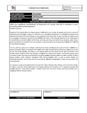 Form - CWTS101 Tools for Analysis cewta - TOOLS FOR ANALYSIS FORM ...