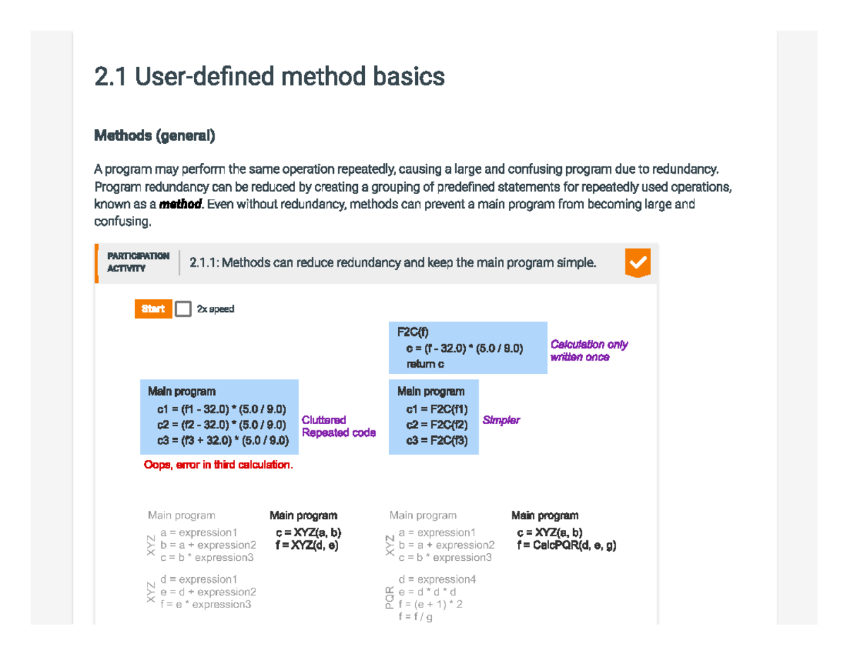 IT 145 Week 2 Mod 2.1 Zybooks User Defined method - IT145 - Studocu