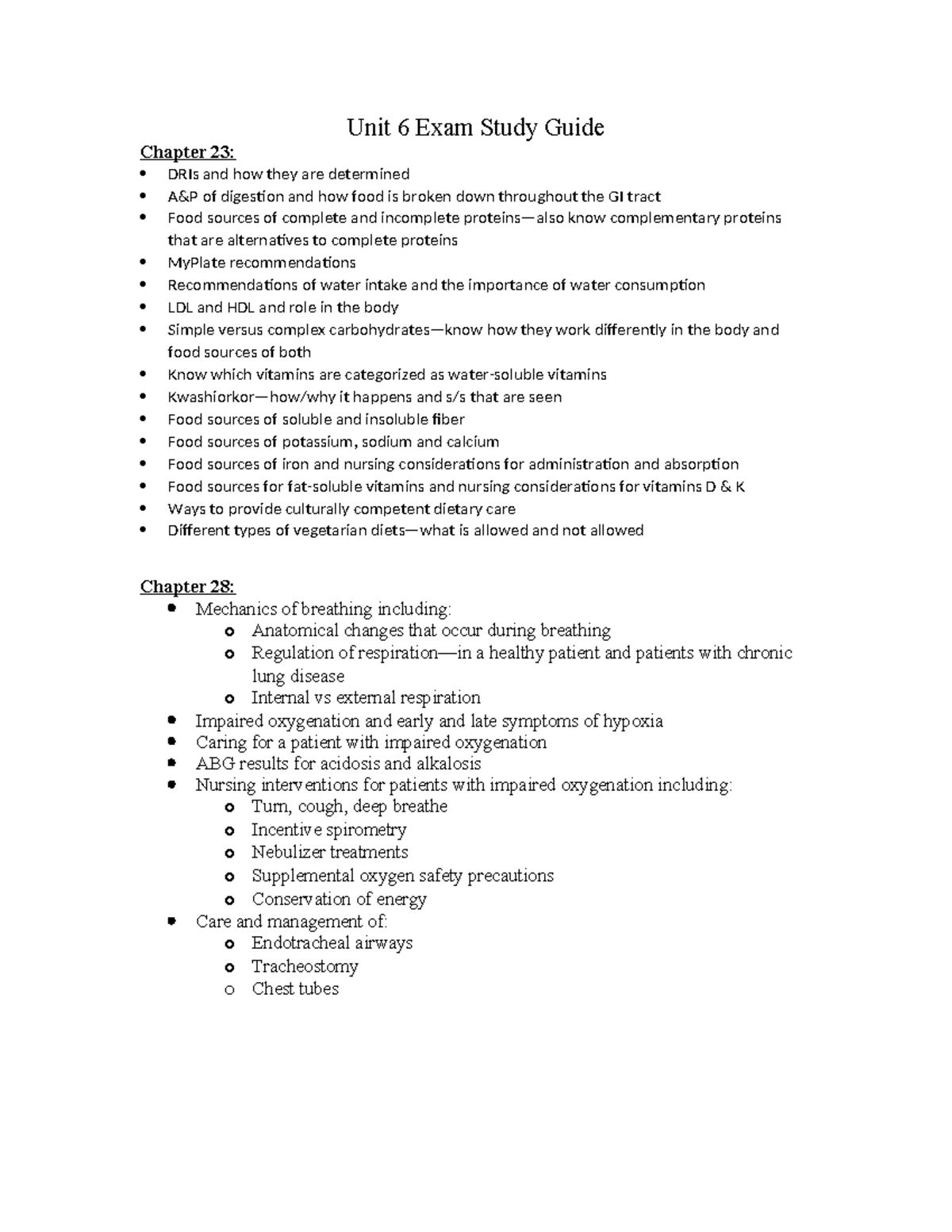 Unit 6 Exam Study Guide - mccvm - Unit 6 Exam Study Guide Chapter 23 ...