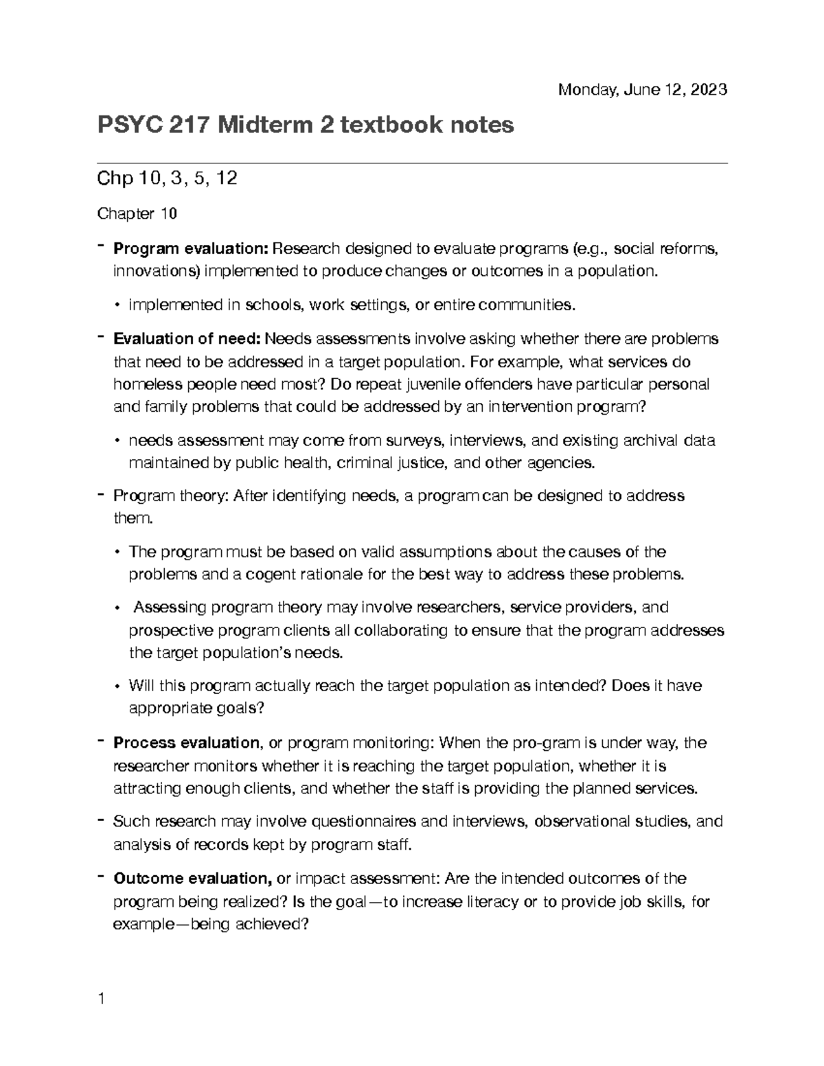 PSYC 217 Midterm 2 textbook notes - PSYC 217 Midterm 2 textbook notes ...