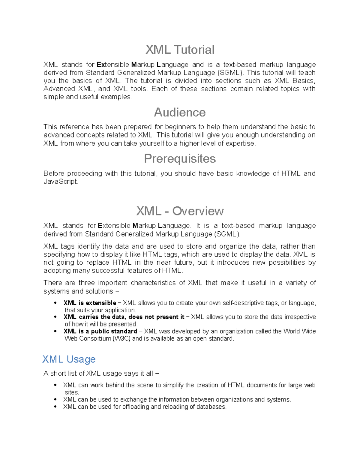 XML Tutorial Section D - ... - XML Tutorial XML stands for Extensible ...