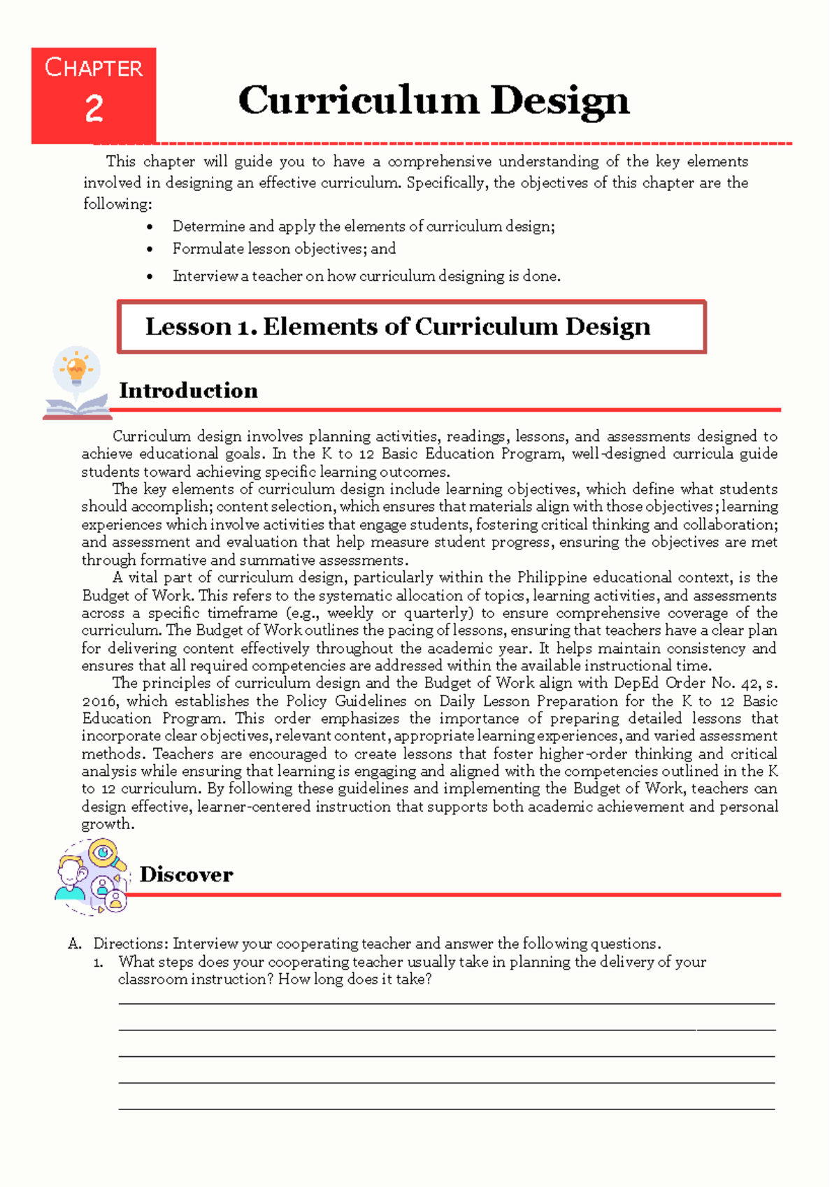 Chapter-2 - Hahahhaha - Lesson1. Elements of Curriculum Design ...