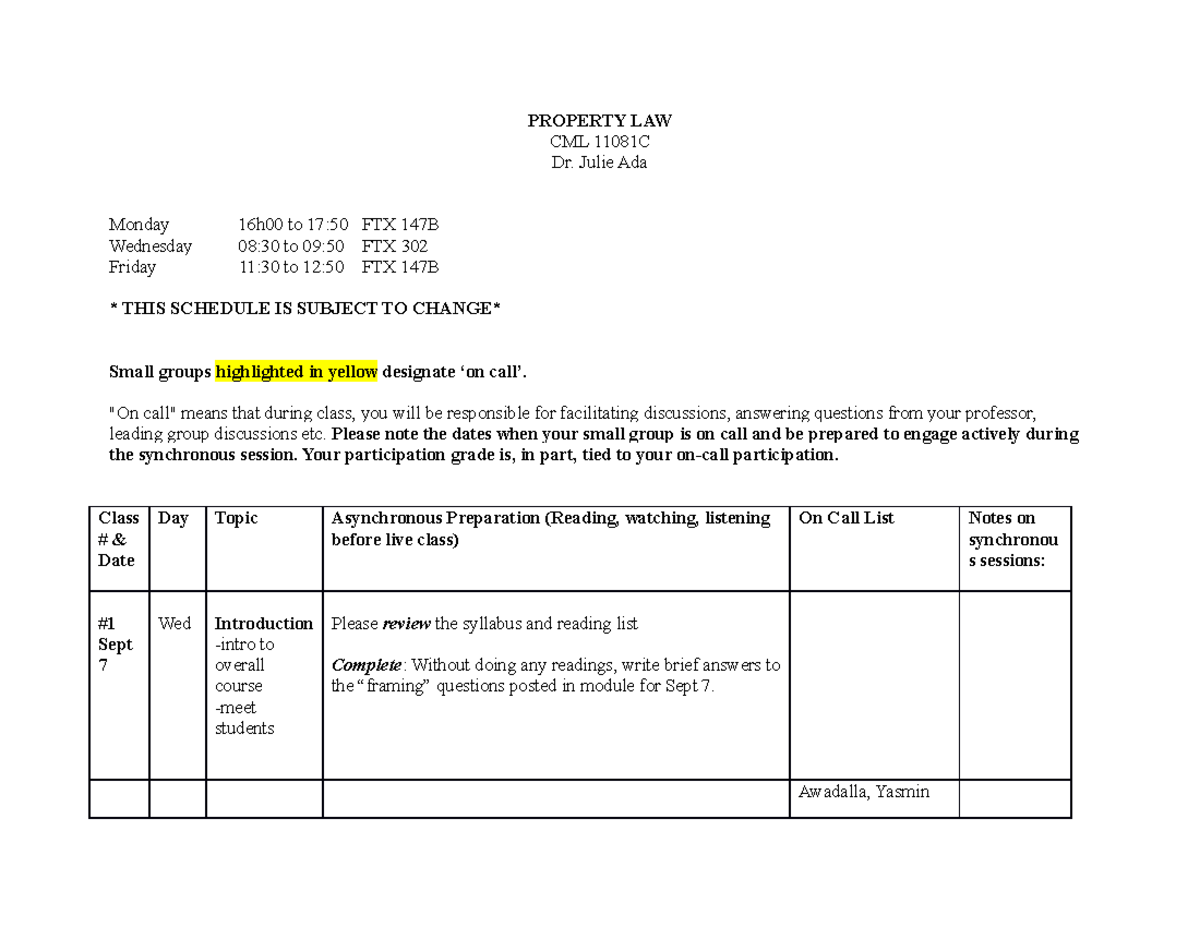 property-law-class-outline-fall-2022-1-3-property-law-cml-11081c