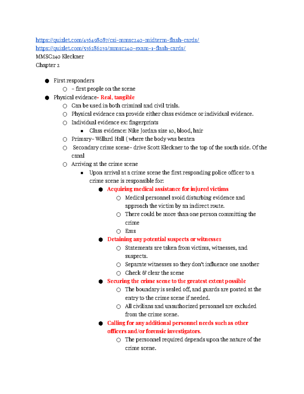 MMSC 240 Notes Ch 1 Kleckner - Quizlet/436498087/csi-mmsc240-midterm ...