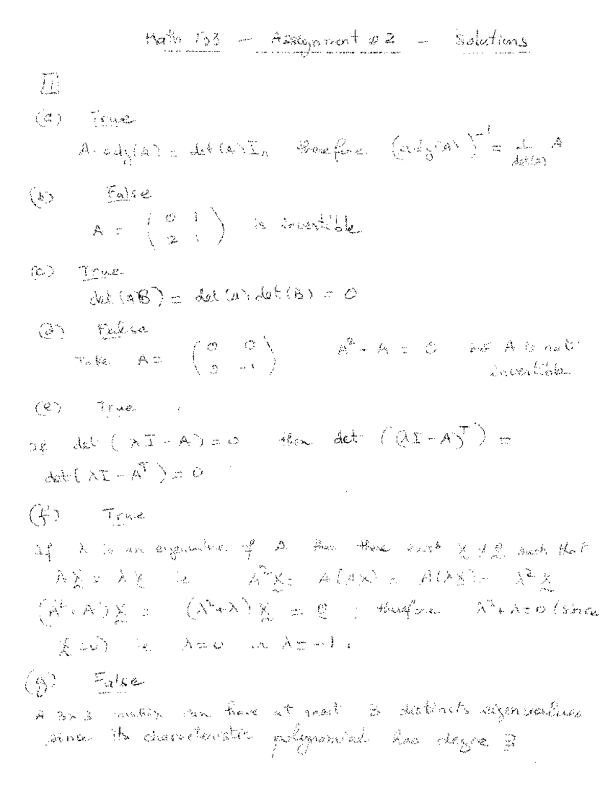 MATH 133 Assignment 2 solution - Math 133 - Studocu