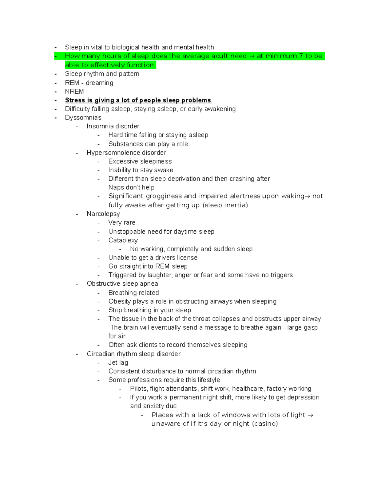 Chapter 13 in class notes - Sleep in vital to biological health and ...