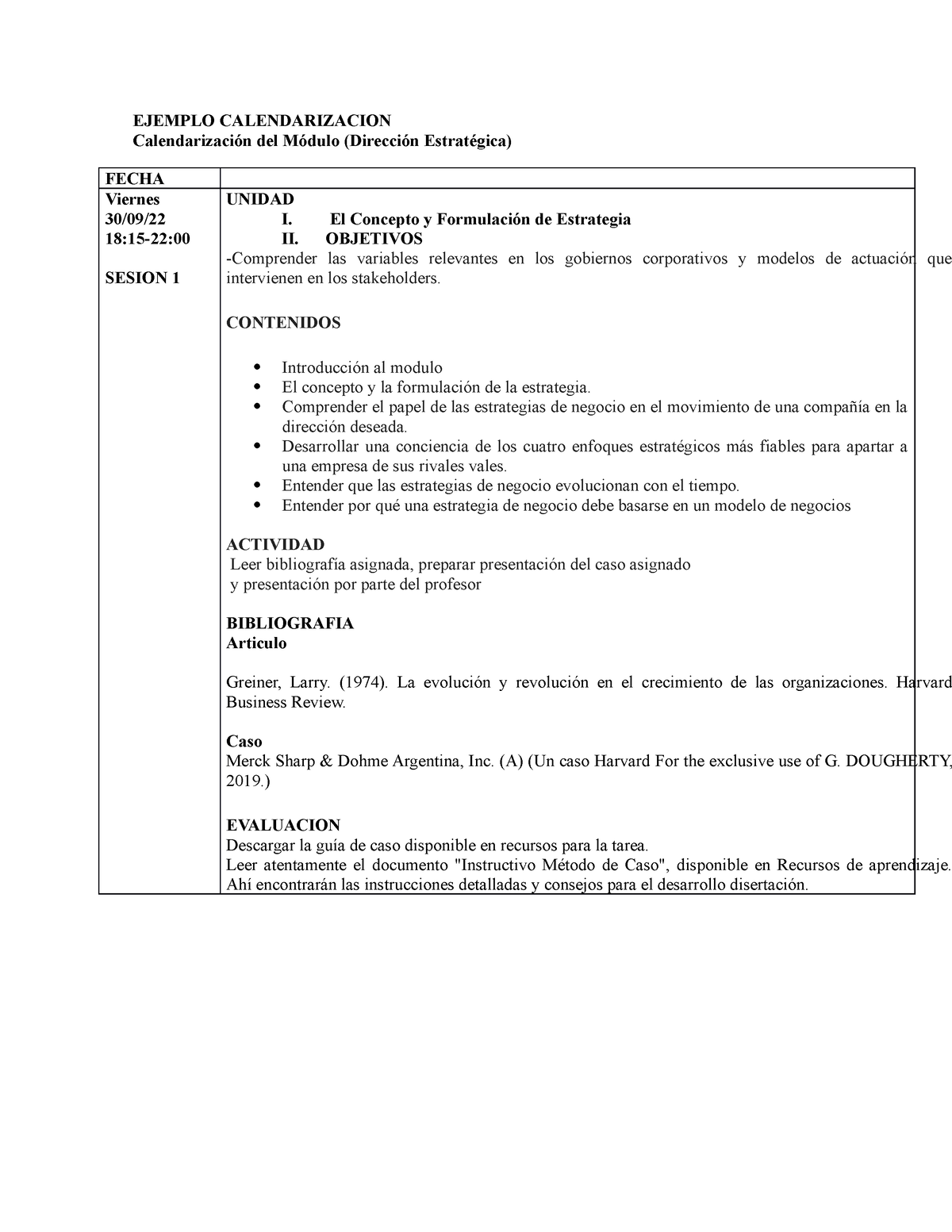 Calendarización Modulo agosto 2022 - EJEMPLO CALENDARIZACION  Calendarización del Módulo (Dirección - Studocu