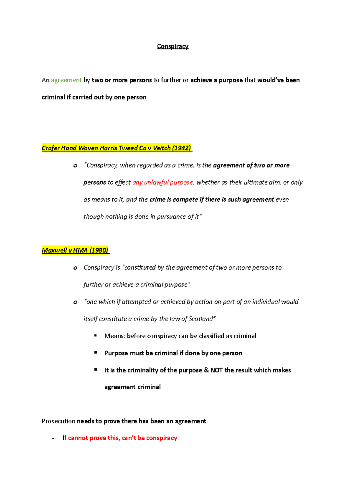 Conspiracy Chain conspiracy Involves A agreeing with B who agrees