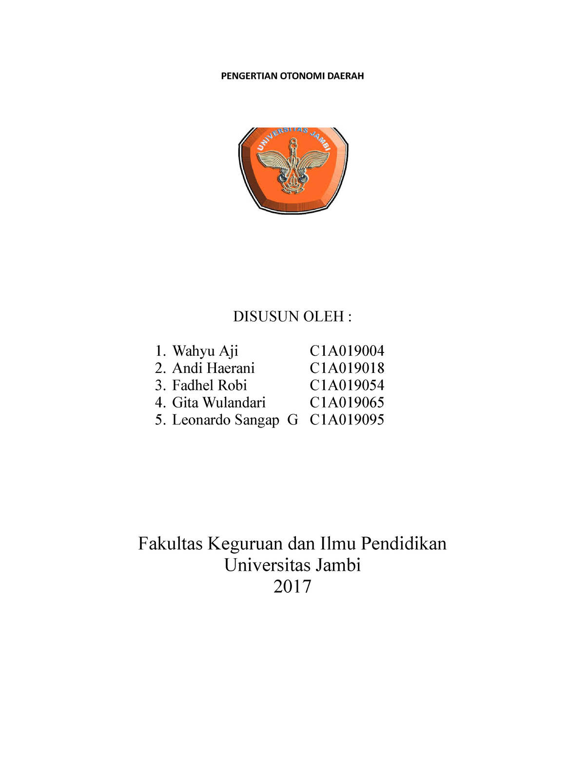 Pengertian Otonomi Daerah Pengertian Otonomi Daerah Disusun Oleh Wahyu Aji C A Andi