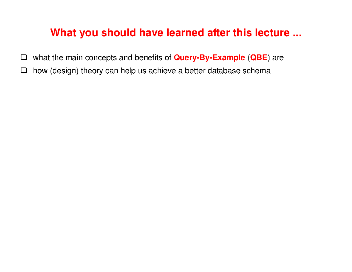 Lecture 14 - What You Should Have Learned After This Lecture ... What ...