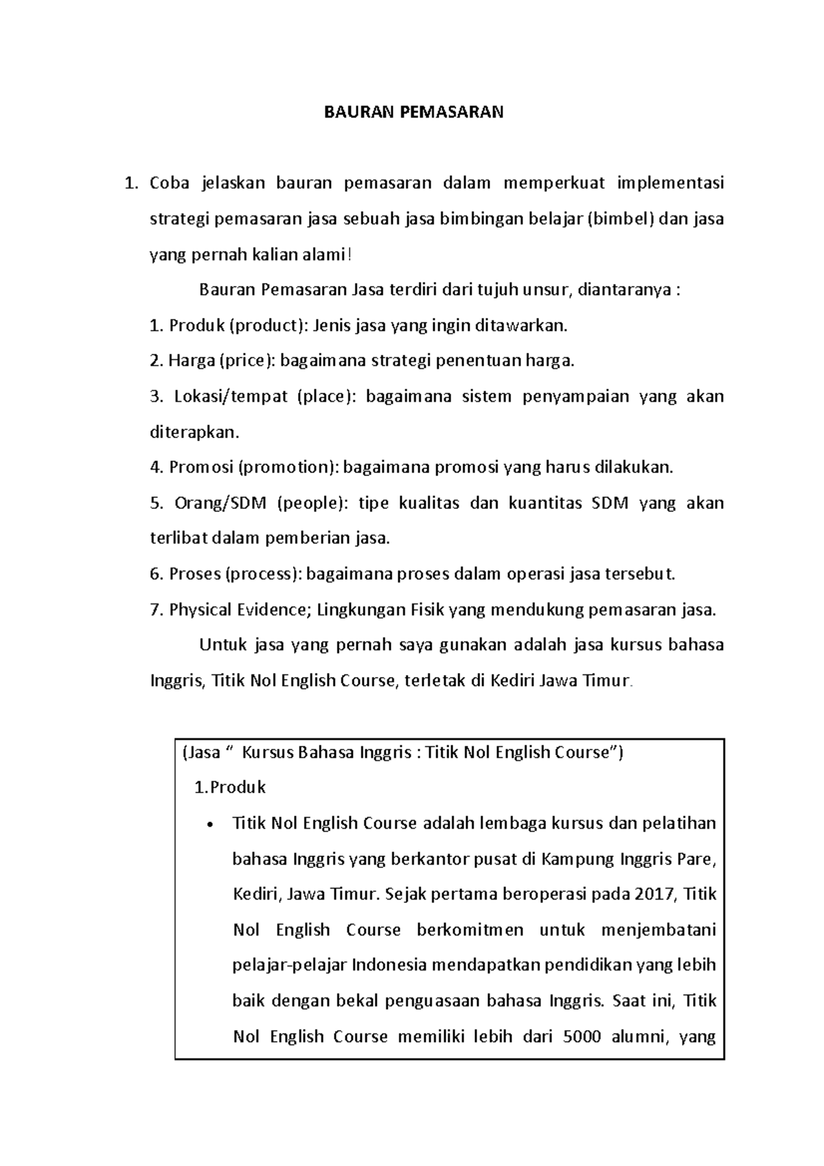 Bauran Pemasaran - BAURAN PEMASARAN Coba Jelaskan Bauran Pemasaran ...