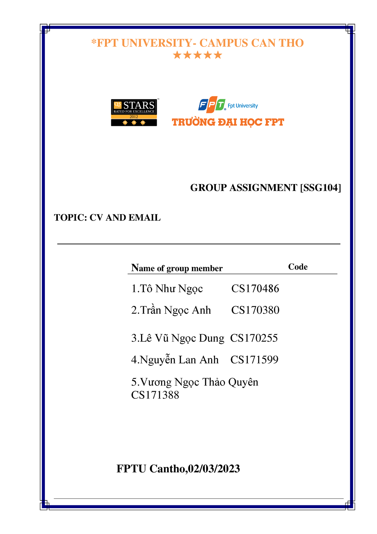 Group Assignment-G1-HM1702-SSG104 - Sao Chép - *FPT UNIVERSITY- CAMPUS ...