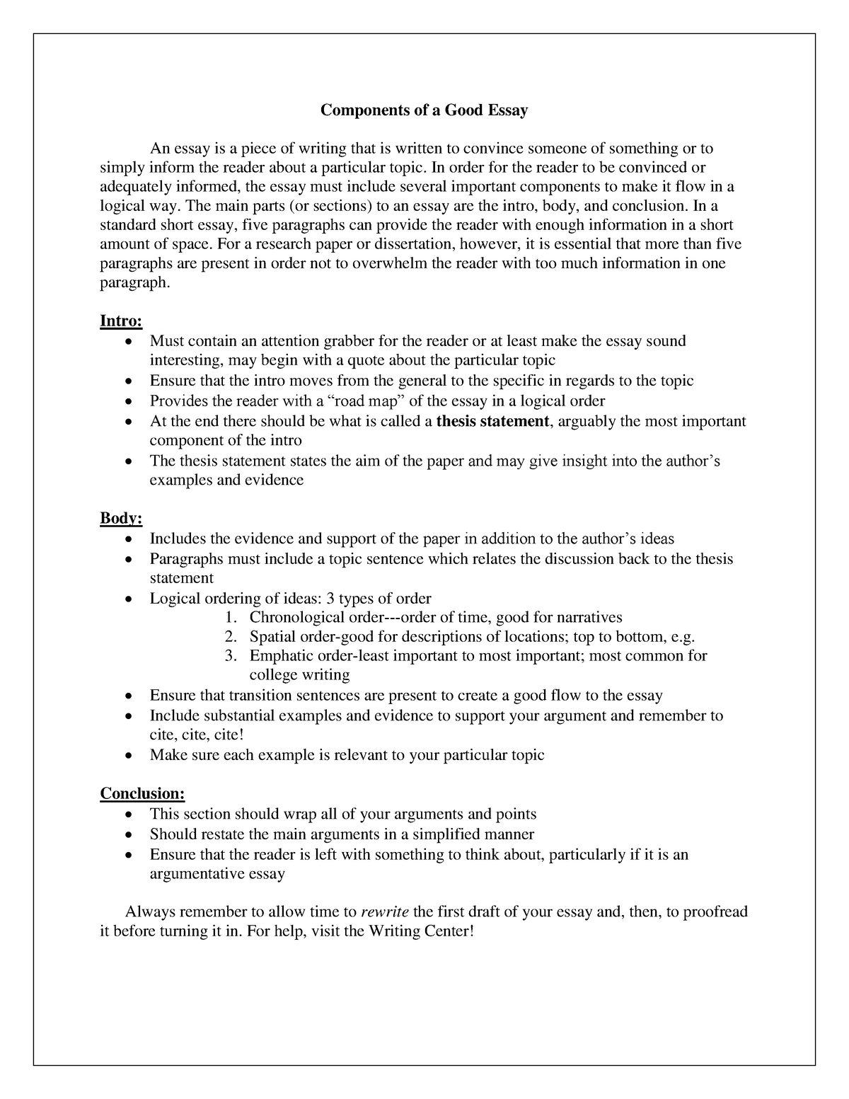 components of a good essay pdf