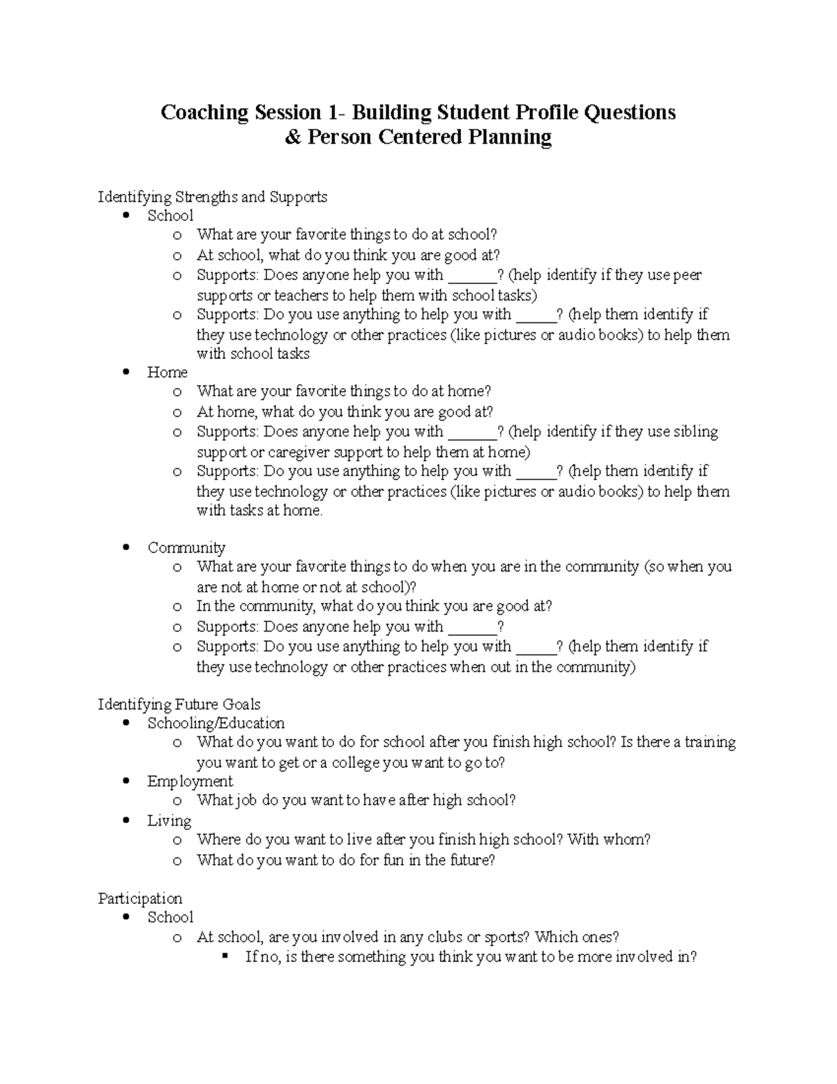 Building Student Profile Questions - Community o What are your favorite ...