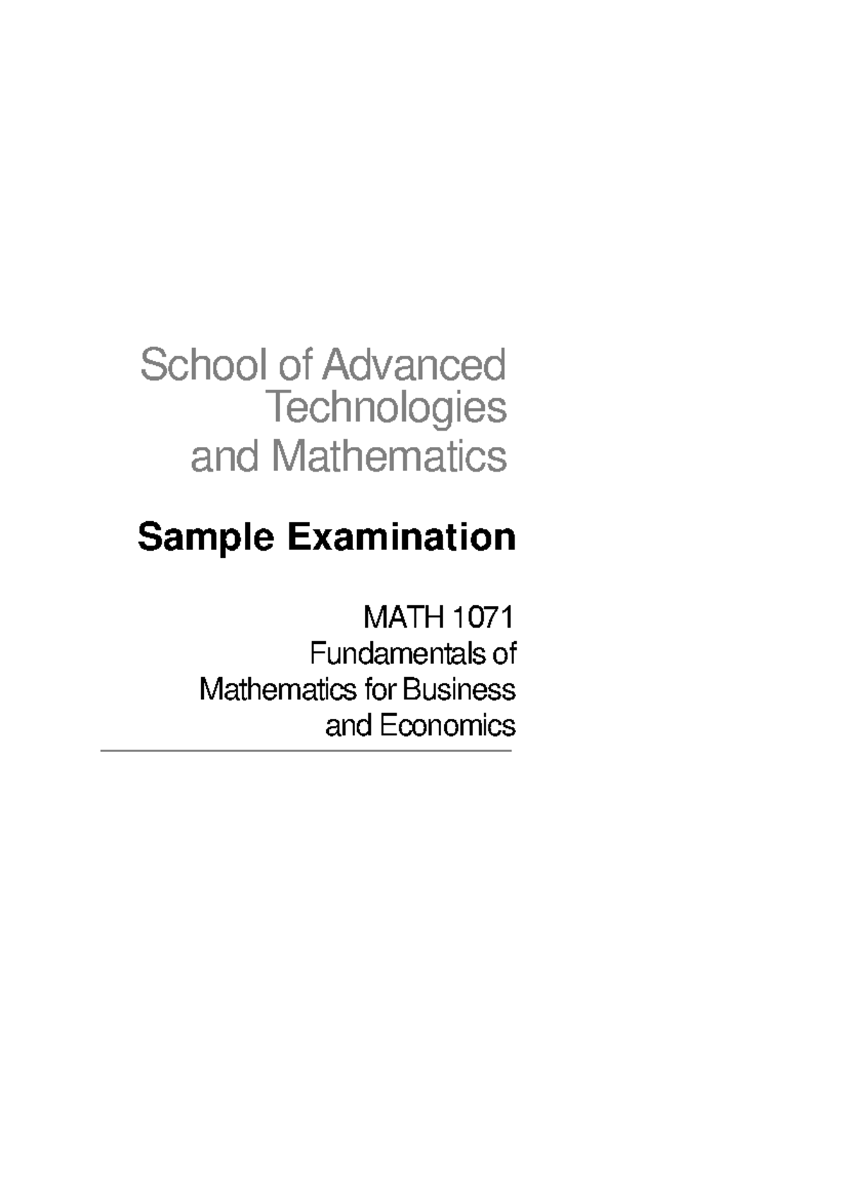 Sample/practice exam - School ofAdvanced Technologies and Mathematics ...
