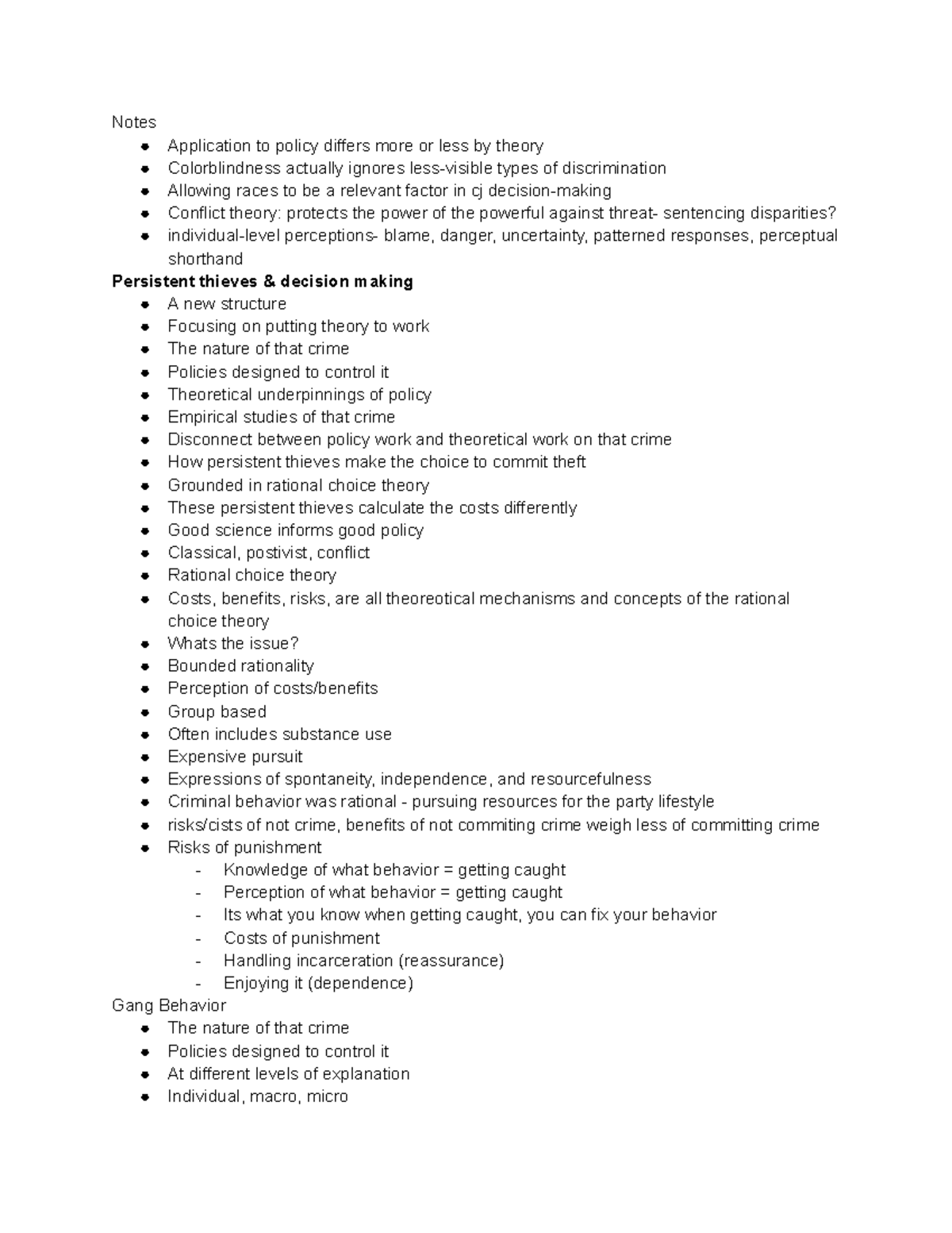 Crj and public policy 3 7 23 - Notes Application to policy differs more ...