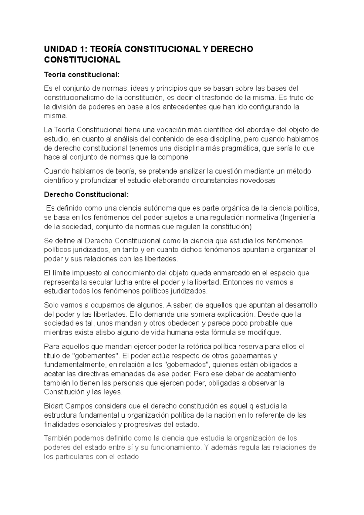 Resumen Teoria Constitucional - UNIDAD 1: TEORÍA CONSTITUCIONAL Y ...