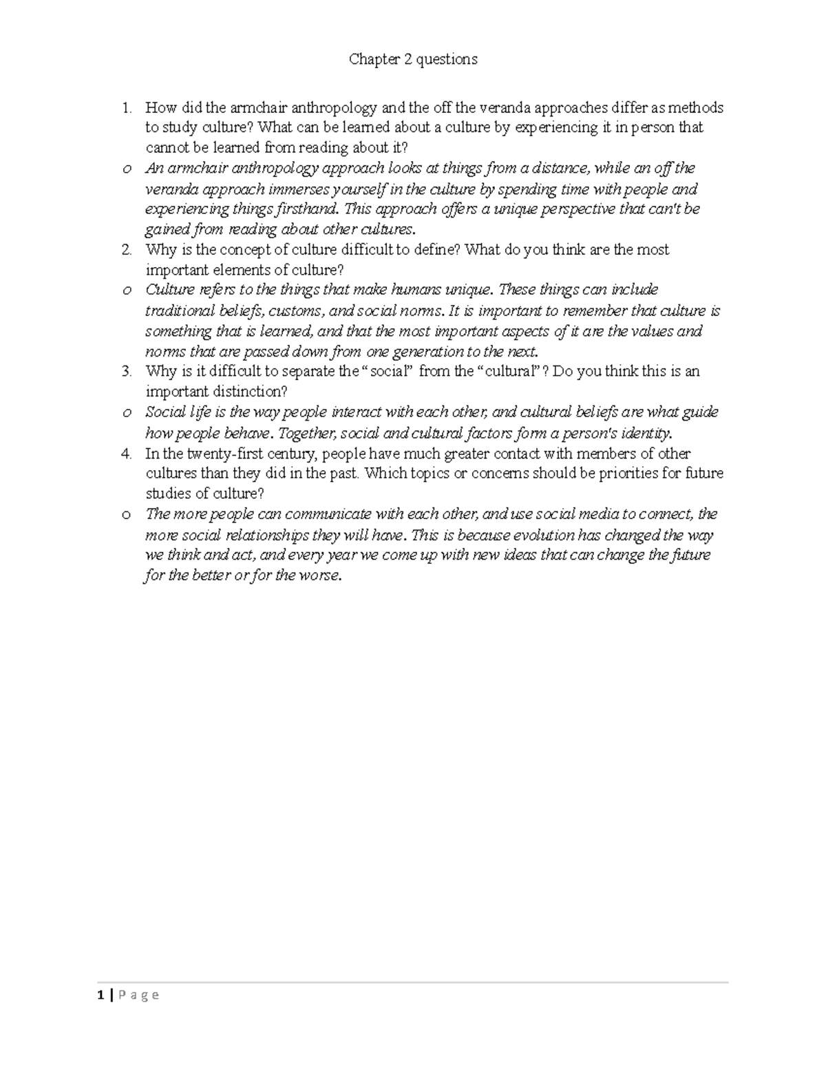 Chapter 2 questions Chapter 2 questions How did the armchair