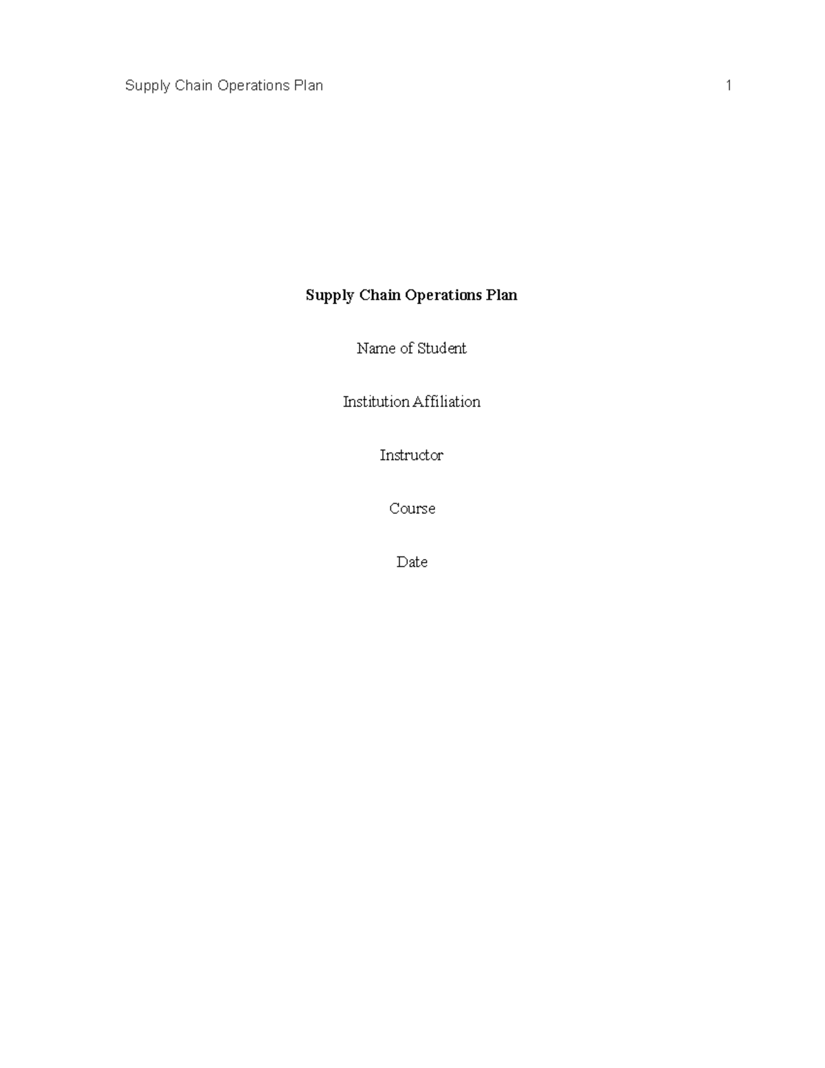4 58548132007 33703148-converted - Supply Chain Operations Plan Name of ...