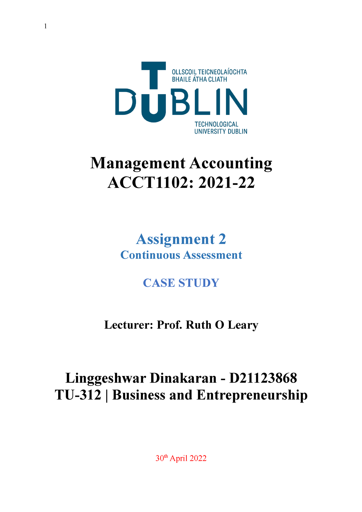 case study management accounting