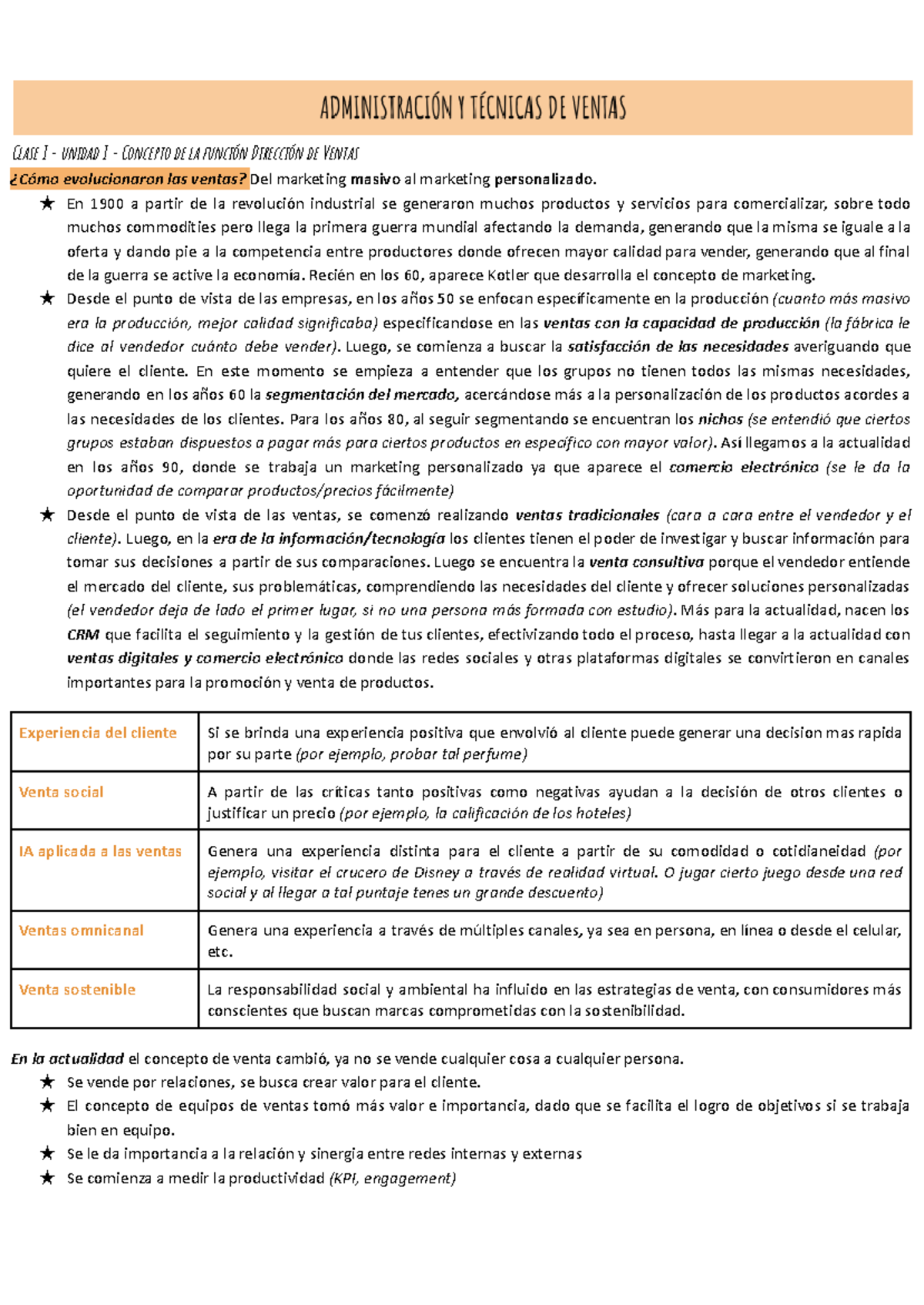 Administración y técnicas de venta - Clase 1 - unidad 1 - Concepto de ...
