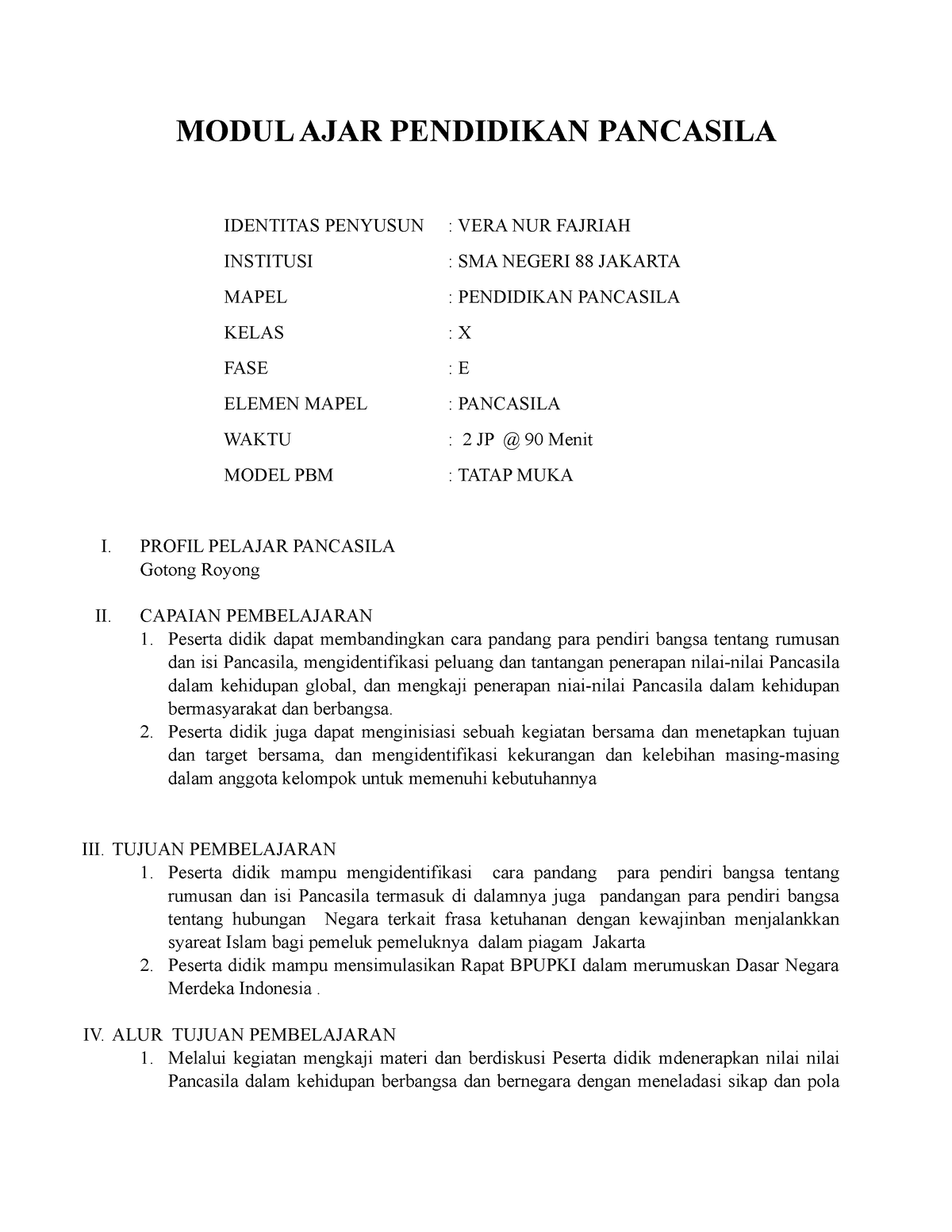 Modul AJAR Pendidikan Pancasila KLS X - MODUL AJAR PENDIDIKAN PANCASILA ...