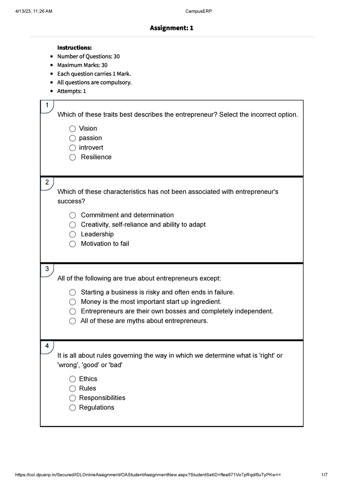 mba 207 assignment