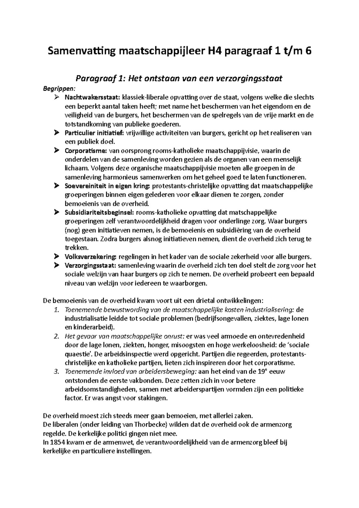 Samenvatting H4: Verzorgingsstaat En Het Sociale Stelsel - Samenvatting ...