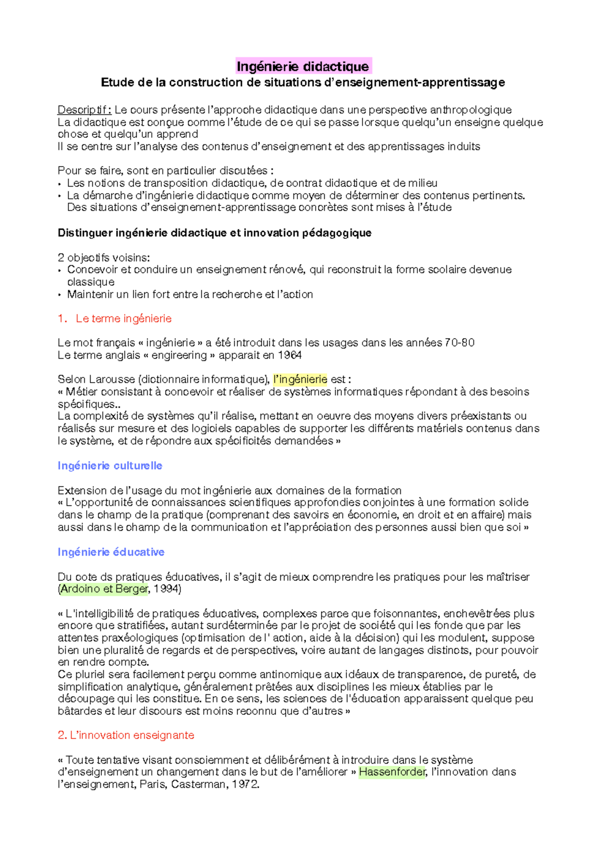Ing nierie Didactique Ing nierie Didactique Etude De La Construction 