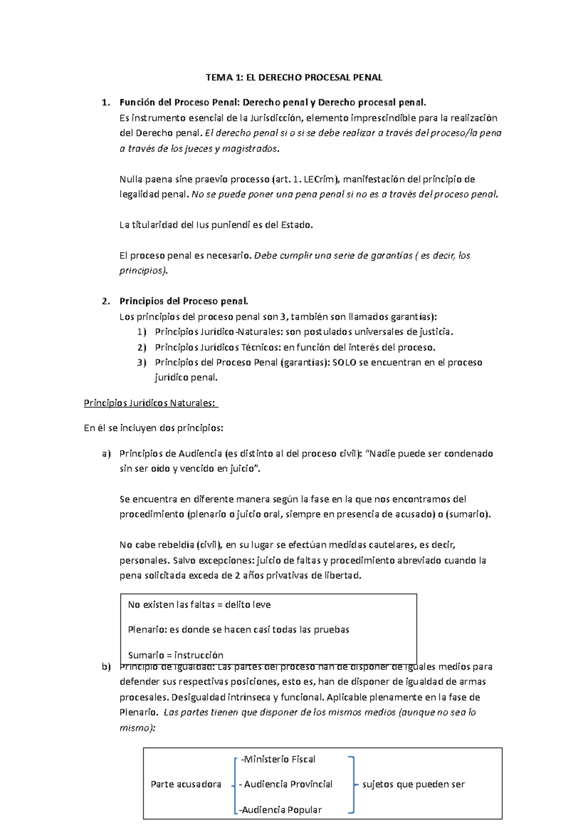 TEMA 1 Procesal Penal - apuntes - TEMA 1: EL DERECHO PROCESAL PENAL ...