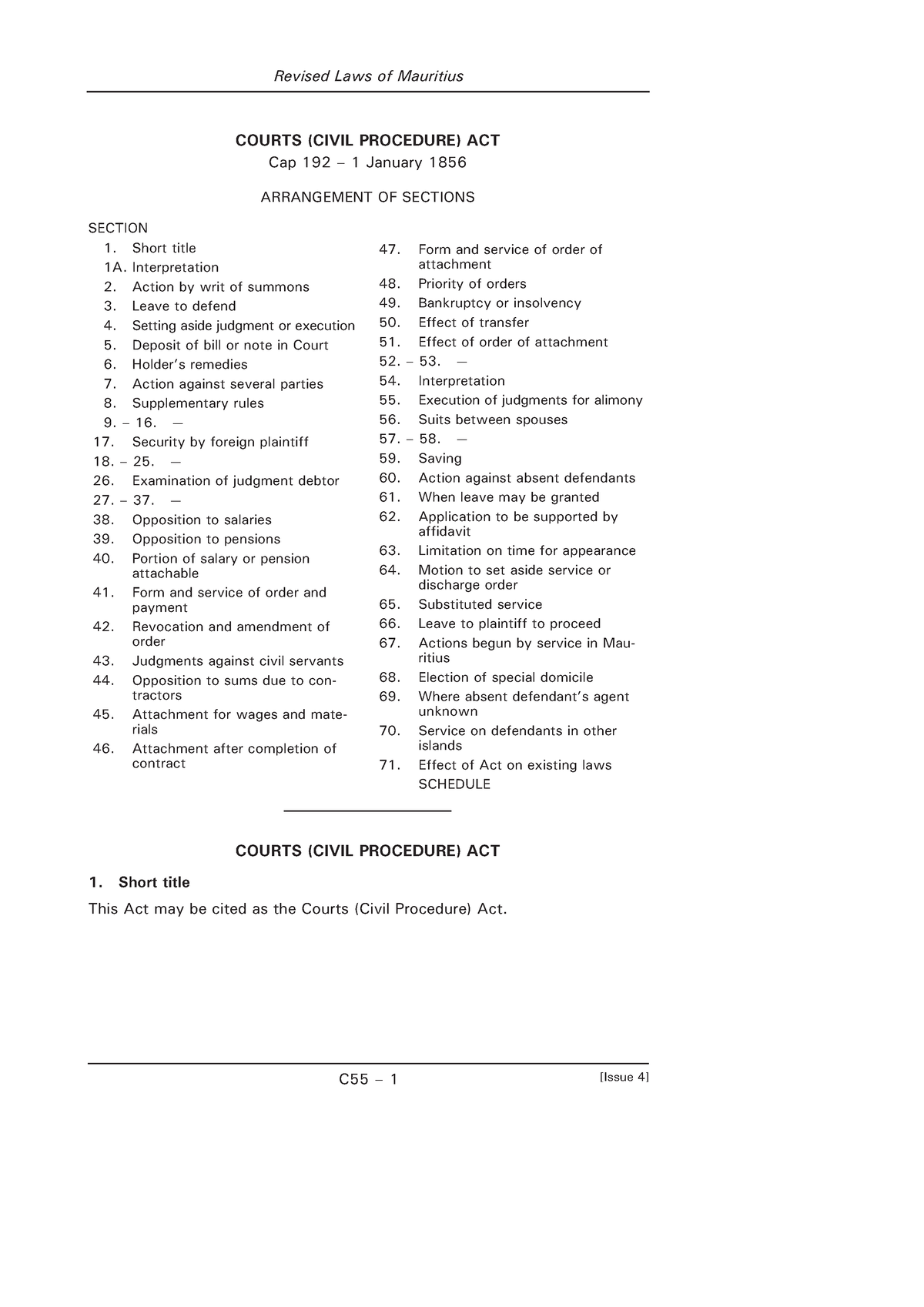 courts-civil-procedure-act-cap-192-revised-laws-of-mauritius-c55