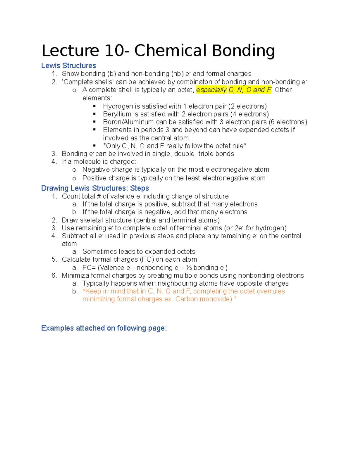 Lecture 10 - Summary of chapter 10 as taught by teacher Mr. Davis from ...