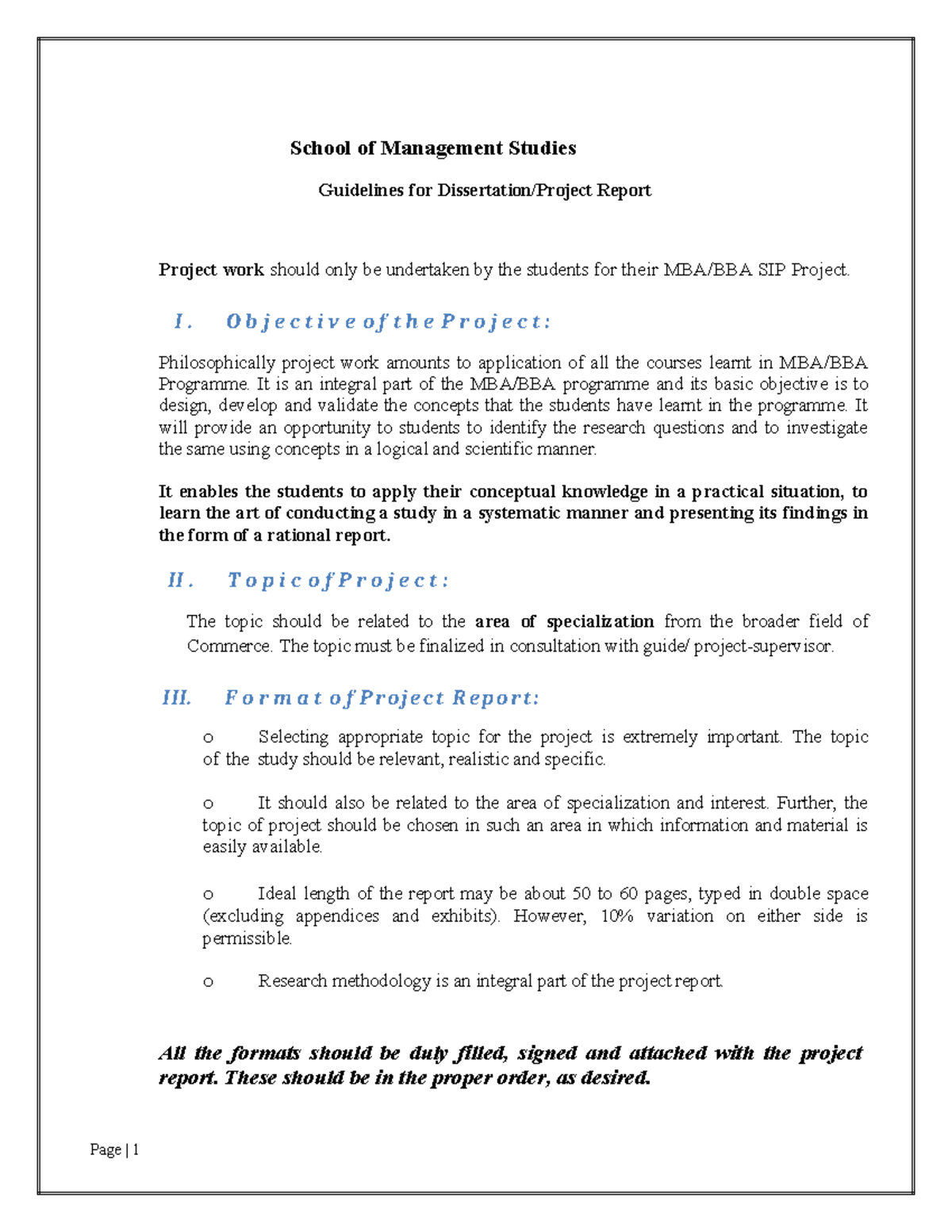 Formats and instruction - School of Management Studies Guidelines for ...