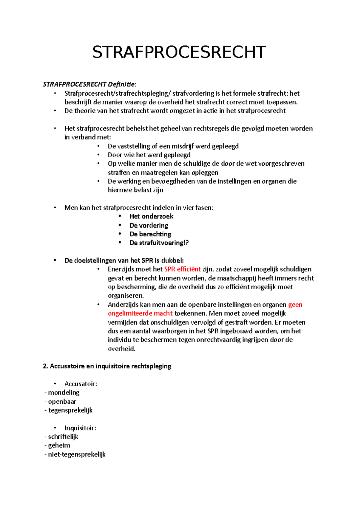 Strafprocesrecht - STRAFPROCESRECHT STRAFPROCESRECHT Definitie: - - Studocu