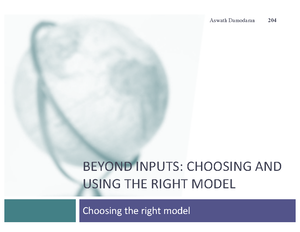 Basics - Aswath Damodaran - Valuation Class - Valuation: Lecture Note ...