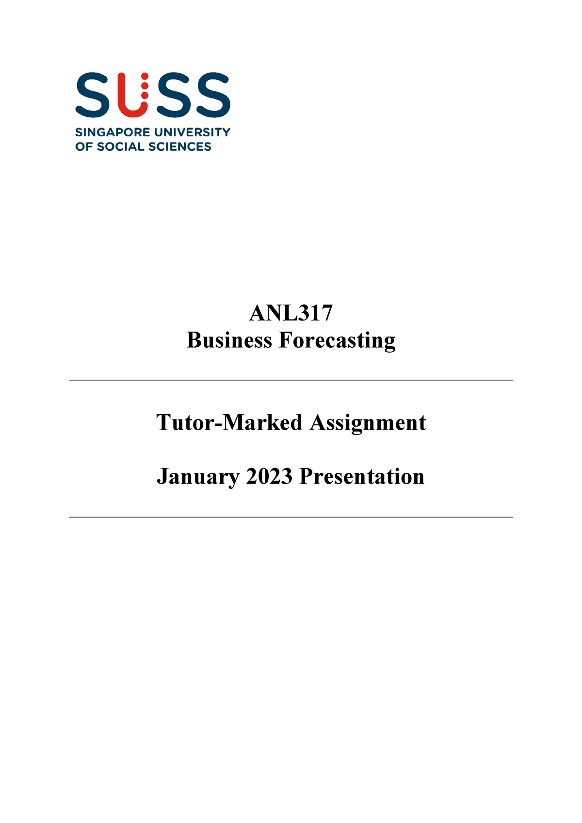 ANL317 Tutor-Marked Assignment Jan2023 Semester - ANL Business ...