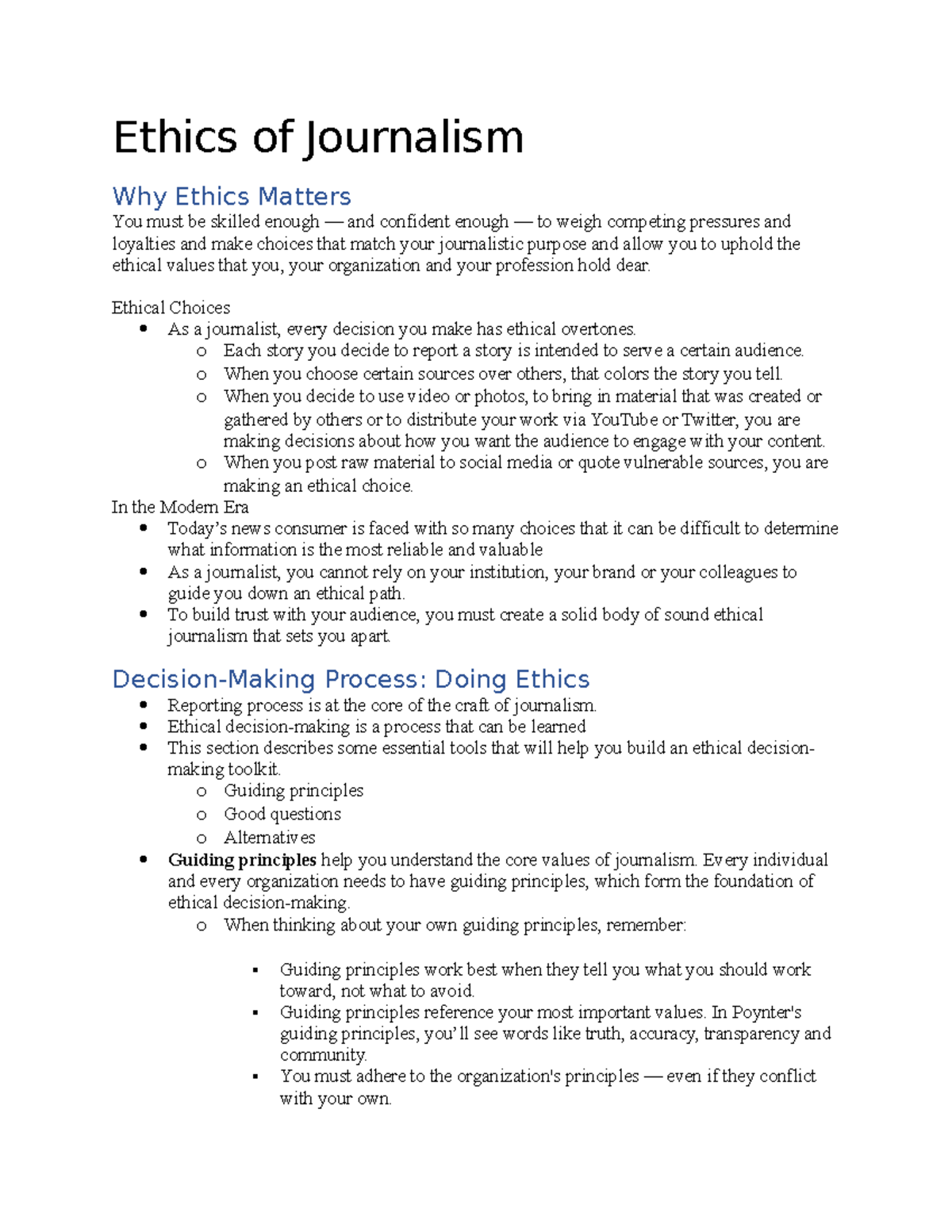 journalism ethics case study