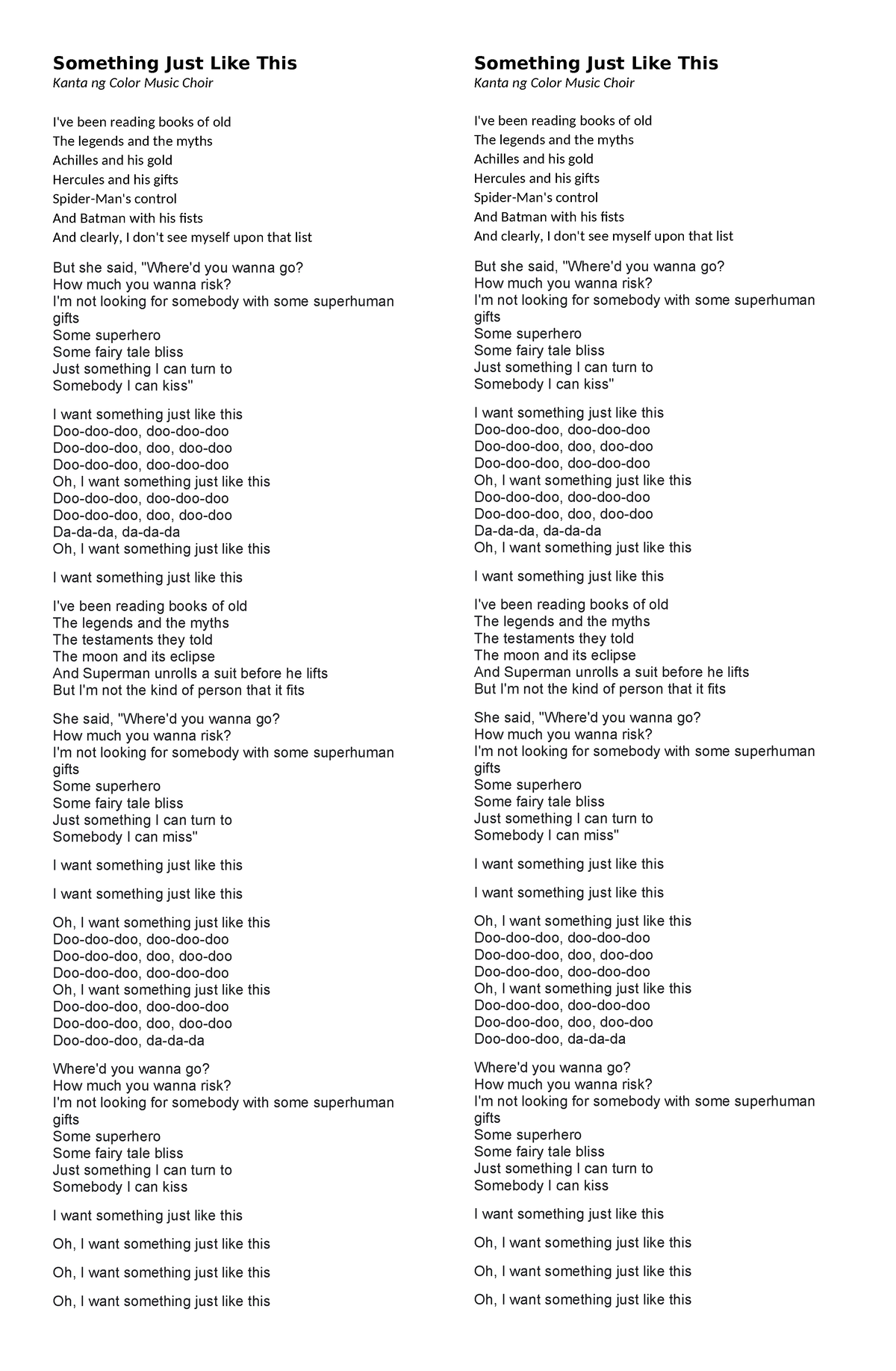 Something Just Like This lyrics - Something Just Like This Kanta ng ...