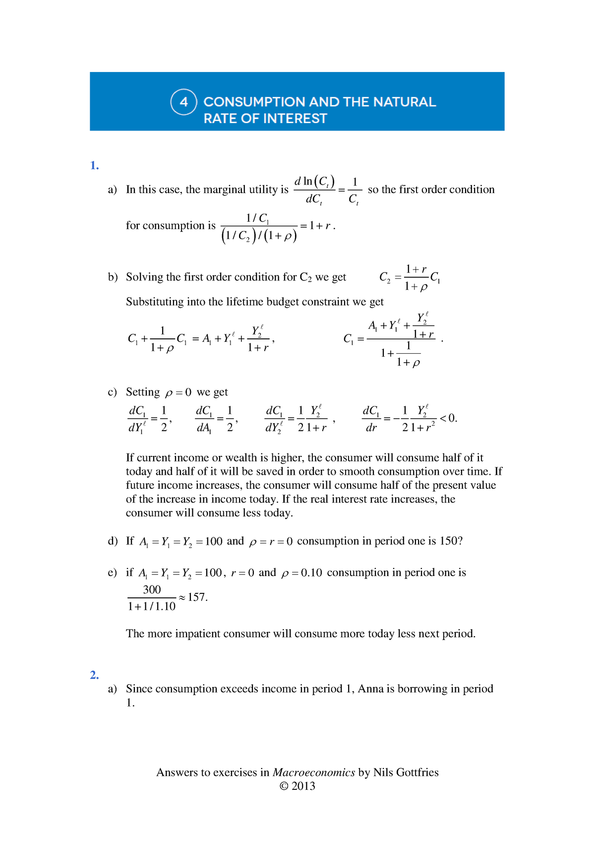 Ch 4 - Kapitel 4 - Answers To Exercises In Macroeconomics By Nils ...