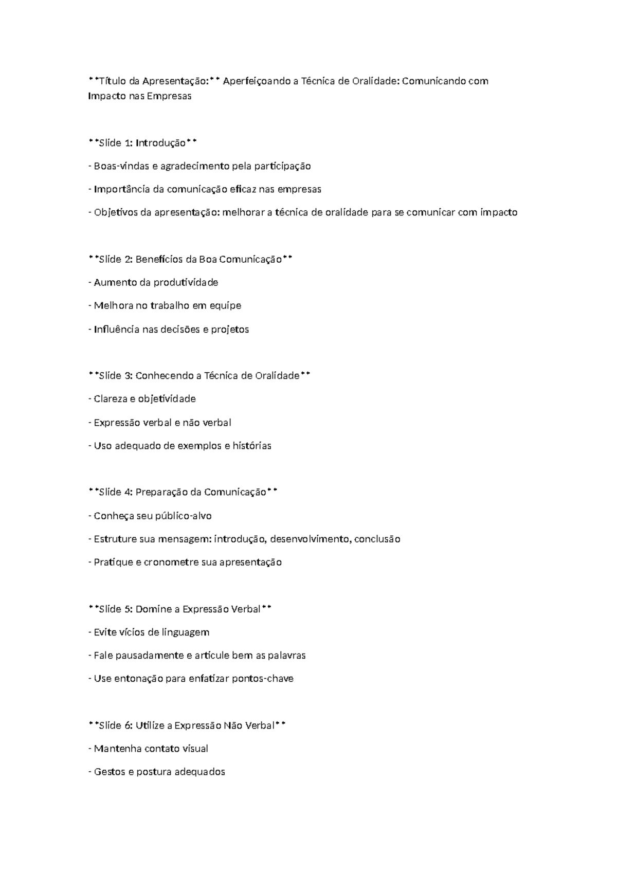 Técnicas de Oralidade - Studocu