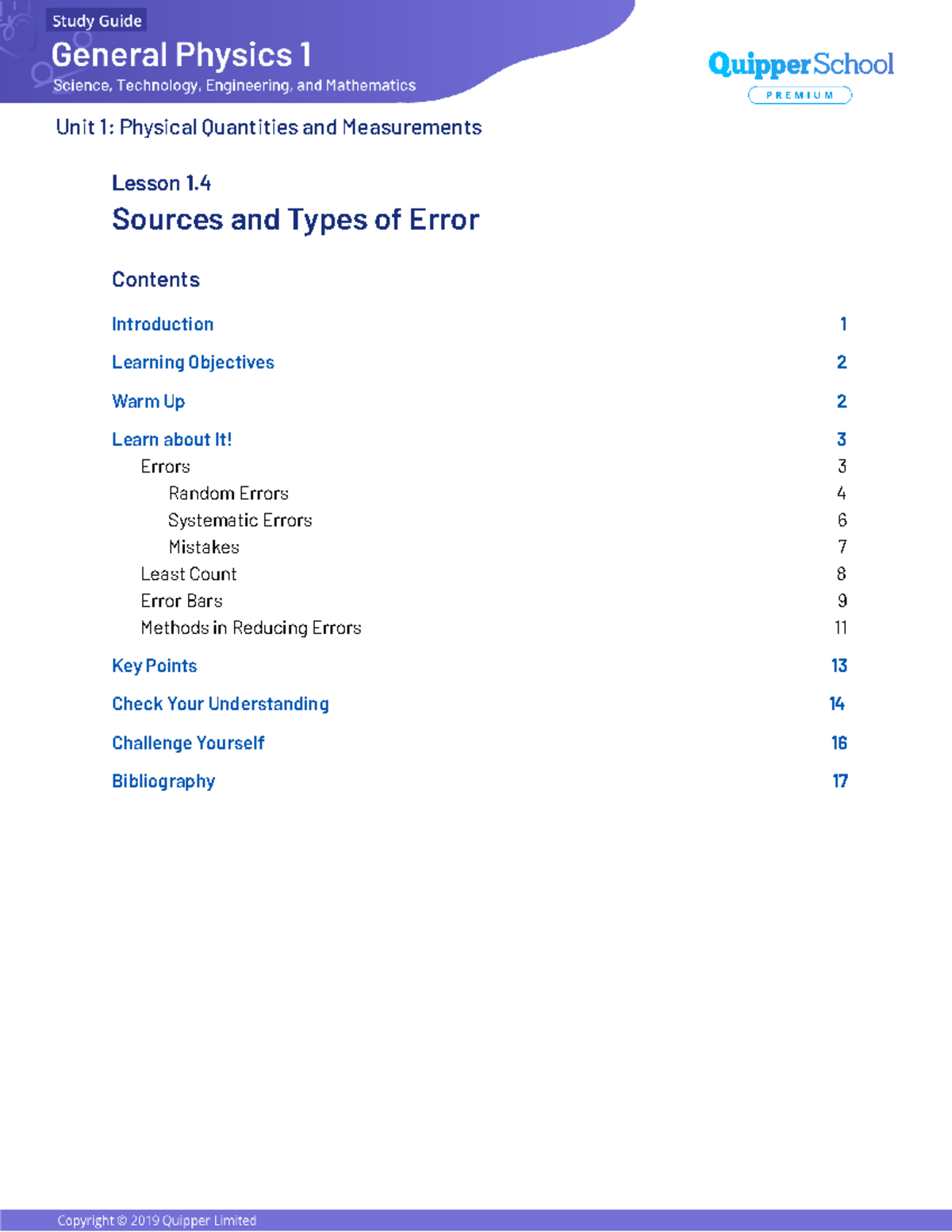 Physics sources and types of error - Sources and Types of Error Lesson ...