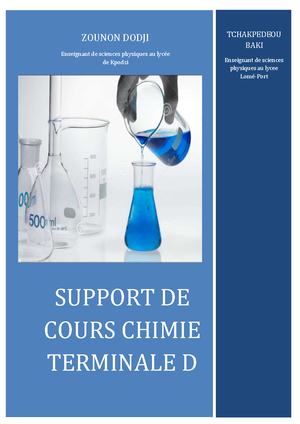 Annale DE Chimie TS Compressed - CHIMIE TERMINALE S CHAAMBANE Annale De ...